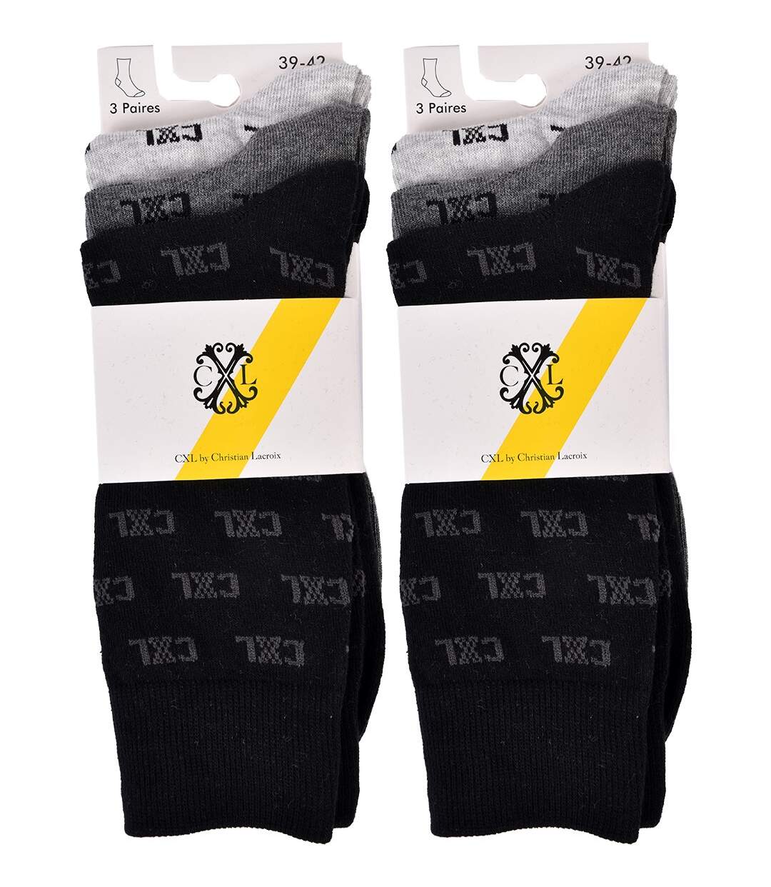 Chaussettes homme CHRISTIAN LACROIX en Coton -Assortiment modèles photos selon arrivages- Pack de 6 Paires CXL Motifs-3