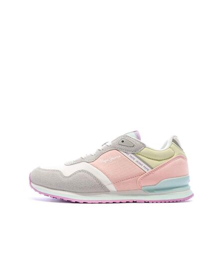 Baskets gris/rose/jaune femme pepe jeans london