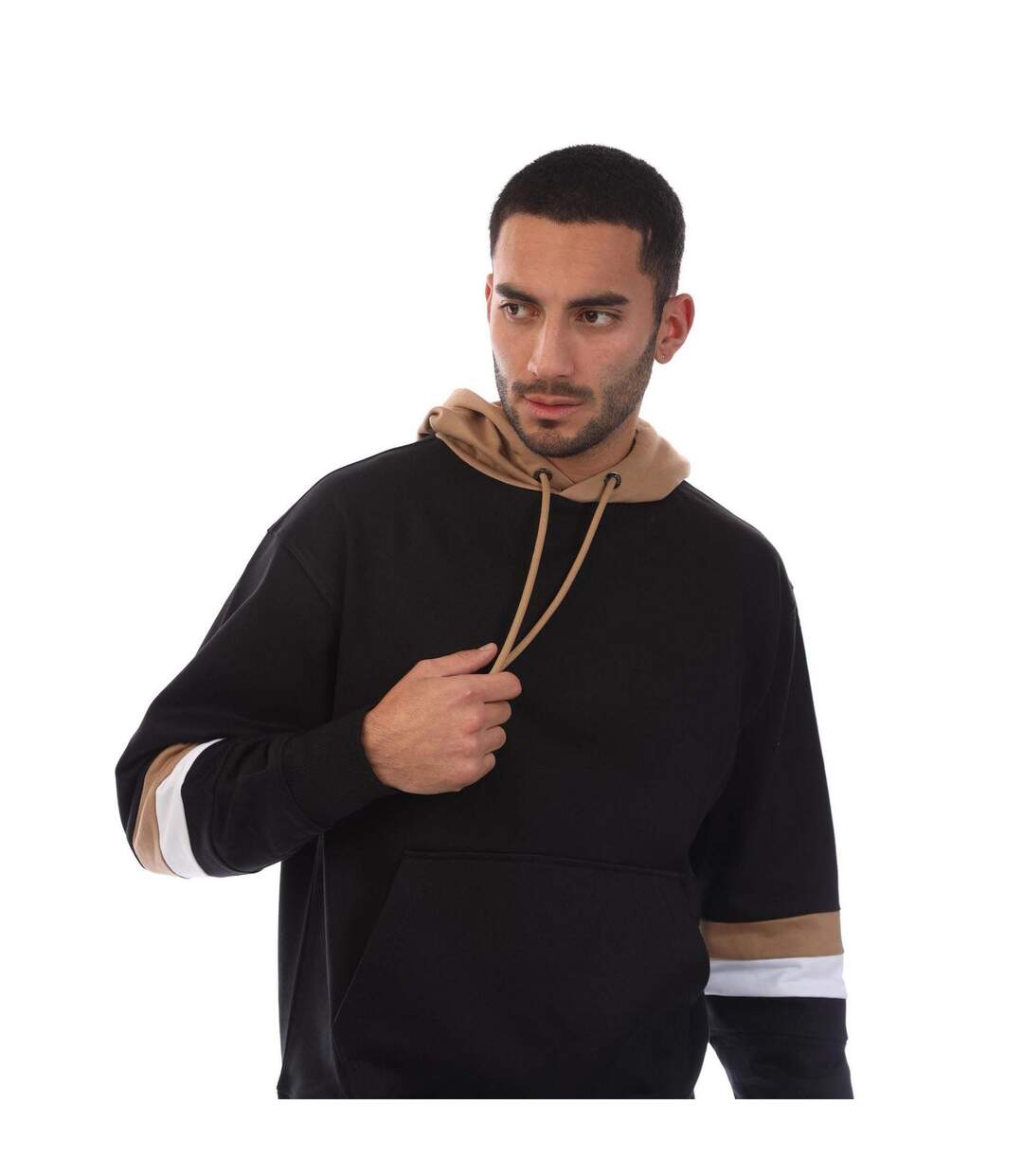 Mens Sullivan 20 Oversized Drawstring Hoodie Black Boss-4