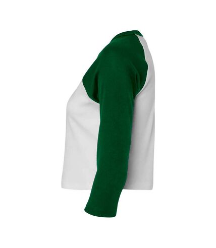 T-shirt court femme blanc / vert kelly Bella + Canvas