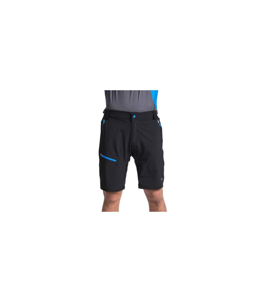 Mens Malaki Slim Walking Bib Shorts Black Trespass-1