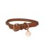 Benji & Flo Superior Leather Dog Collar (Tan/Rose Gold) (Medium- Length: 13.78in-19.69in) - UTBZ4904