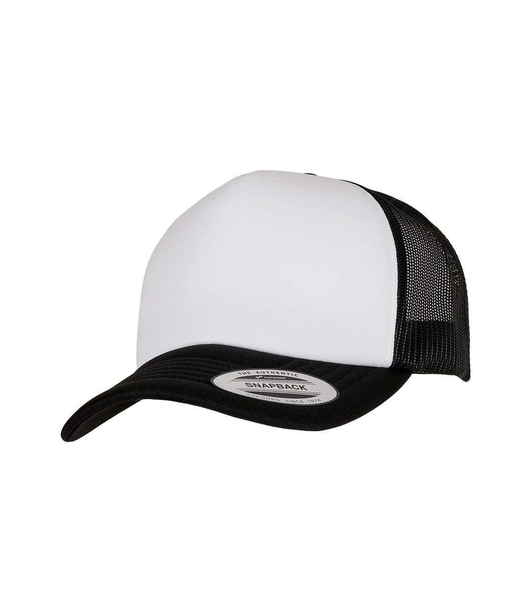 Unisex adult classic curved foam trucker cap black/white Flexfit-4