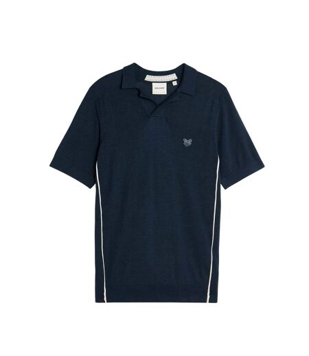 Polo Motif/style Rayure Contrastée Sur Bord Homme Bleu Lyle & Scott
