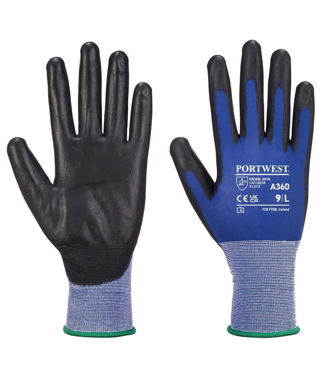 Unisex adult a360 senti flex gloves xxl blue/black Portwest-1