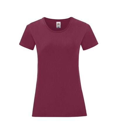 Fruit of the Loom Womens/Ladies Iconic T-Shirt (Burgundy) - UTBC4799
