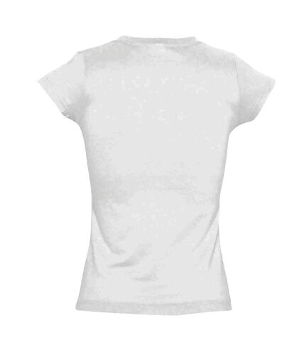 SOLs Womens/Ladies Moon V Neck Short Sleeve T-Shirt (White)