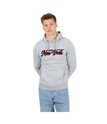 Mens Crossover Overhead Hoodie Light Grey Marl Brave Soul