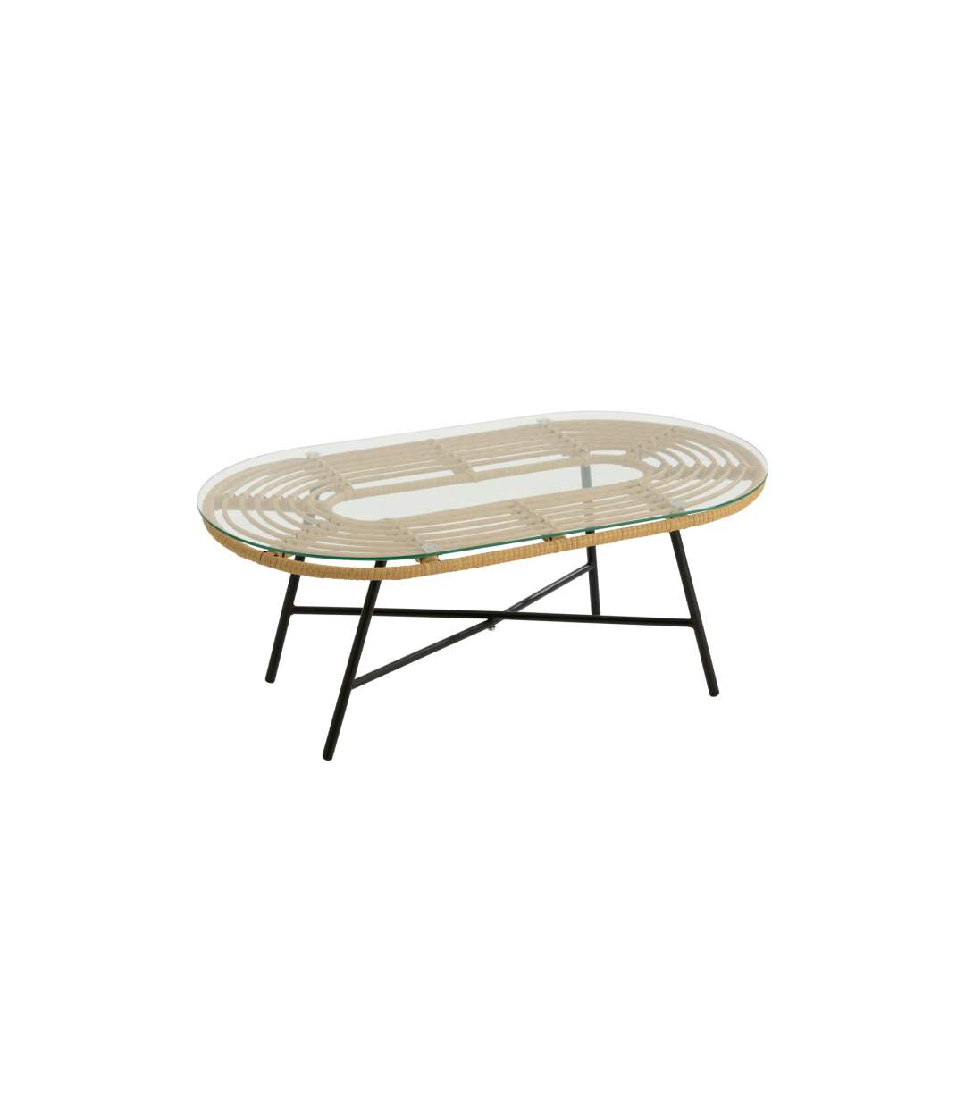 Table Basse de Jardin Celeste 90cm Naturel & Noir-1