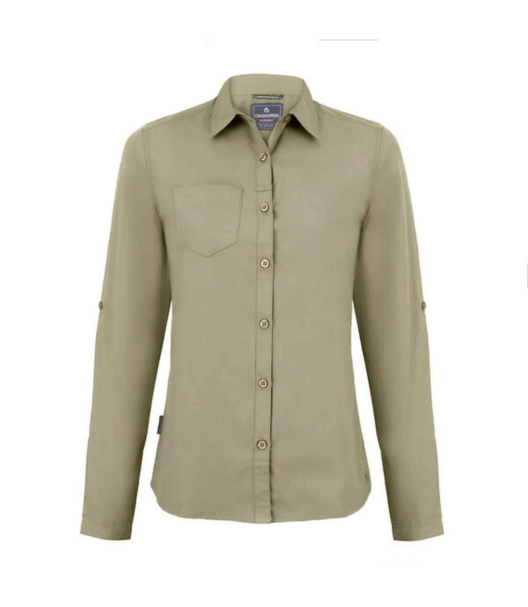 Womens/ladies Expert Kiwi Long-sleeved Shirt Pebble Craghoppers-2