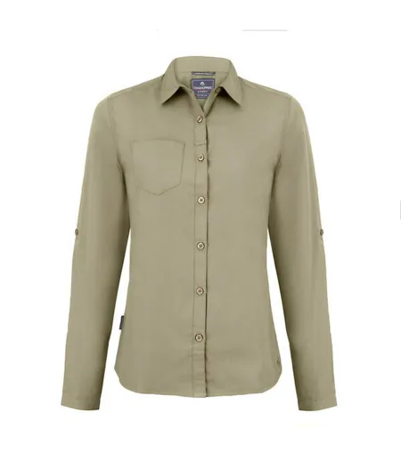 Womens/ladies Expert Kiwi Long-sleeved Shirt Pebble Craghoppers