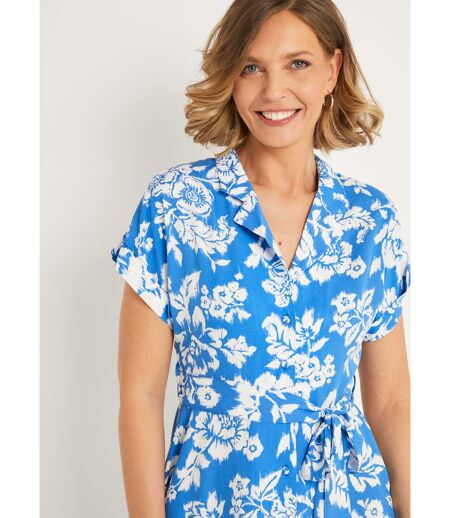 Robe courte imprimée col tailleur