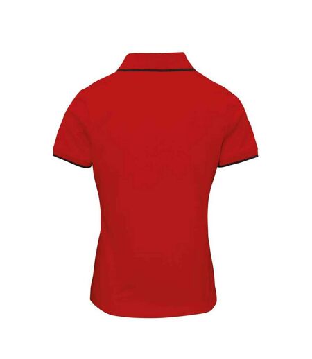 Polo coolchecker femme rouge / noir Premier