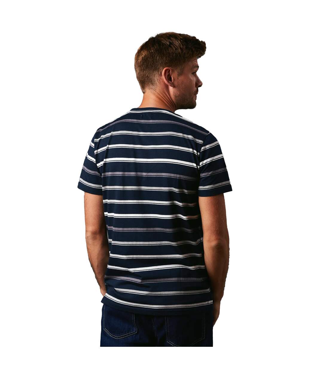 Mens classic stripe t-shirt navy Maine