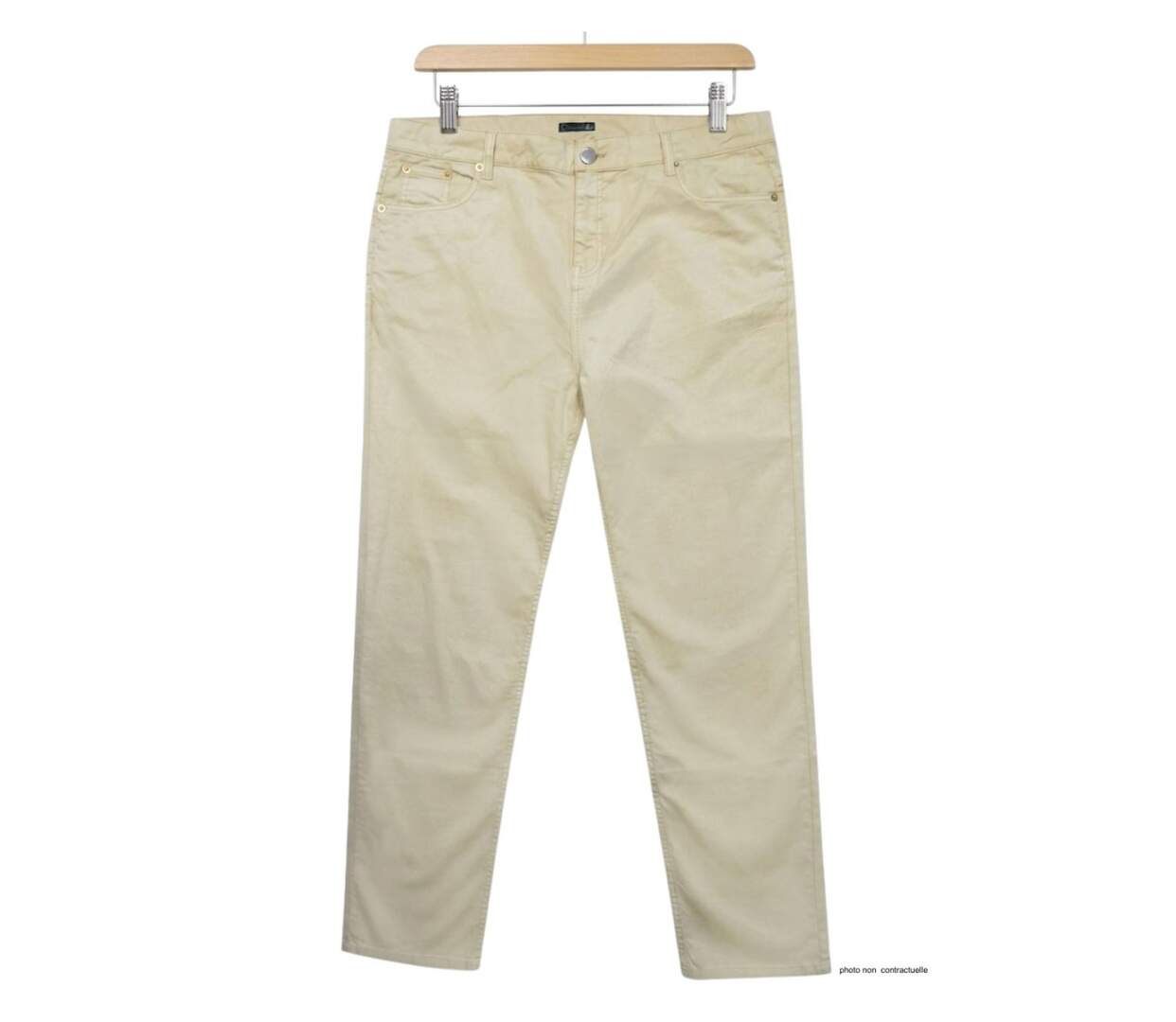 Pantalon 5 poches AXONE Balade - Toile gabardine coton stretch Beige pour une allure lumineuse et confortable-2