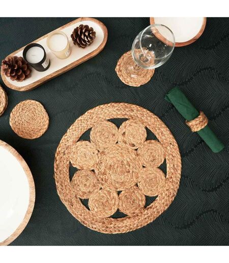 Set de Table Rond Déco Jute Ajouré 35cm Naturel