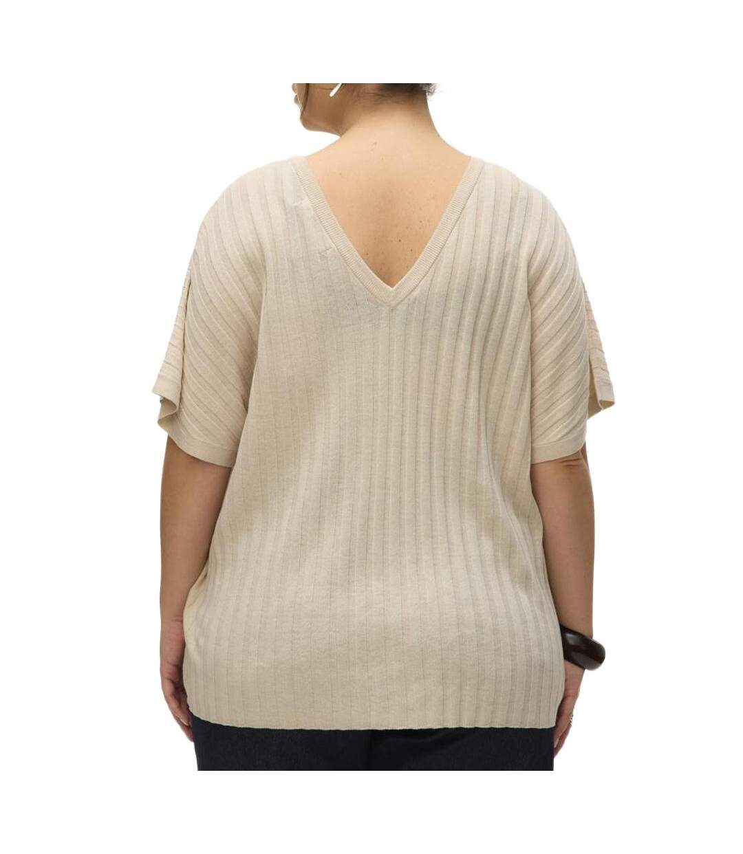 Pull beige femme vero moda barbados-2