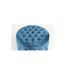 Pouf Rond Design en Velours Visalni 60cm Bleu-3