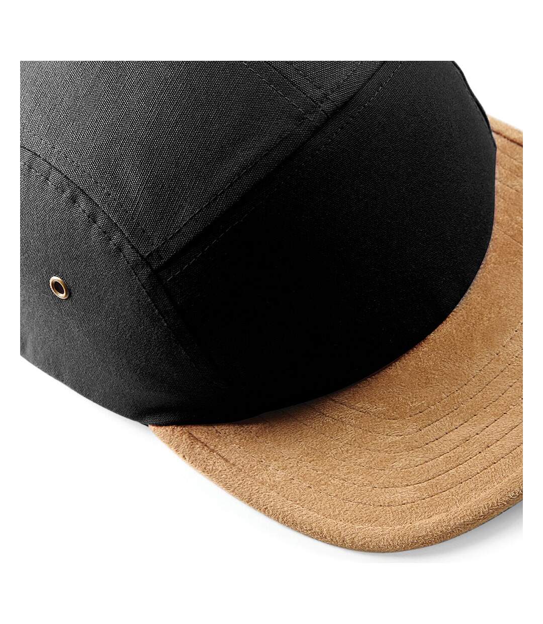 Beechfield Suede Peak 5 Panel Baseball Cap (Black) - UTRW2607-3