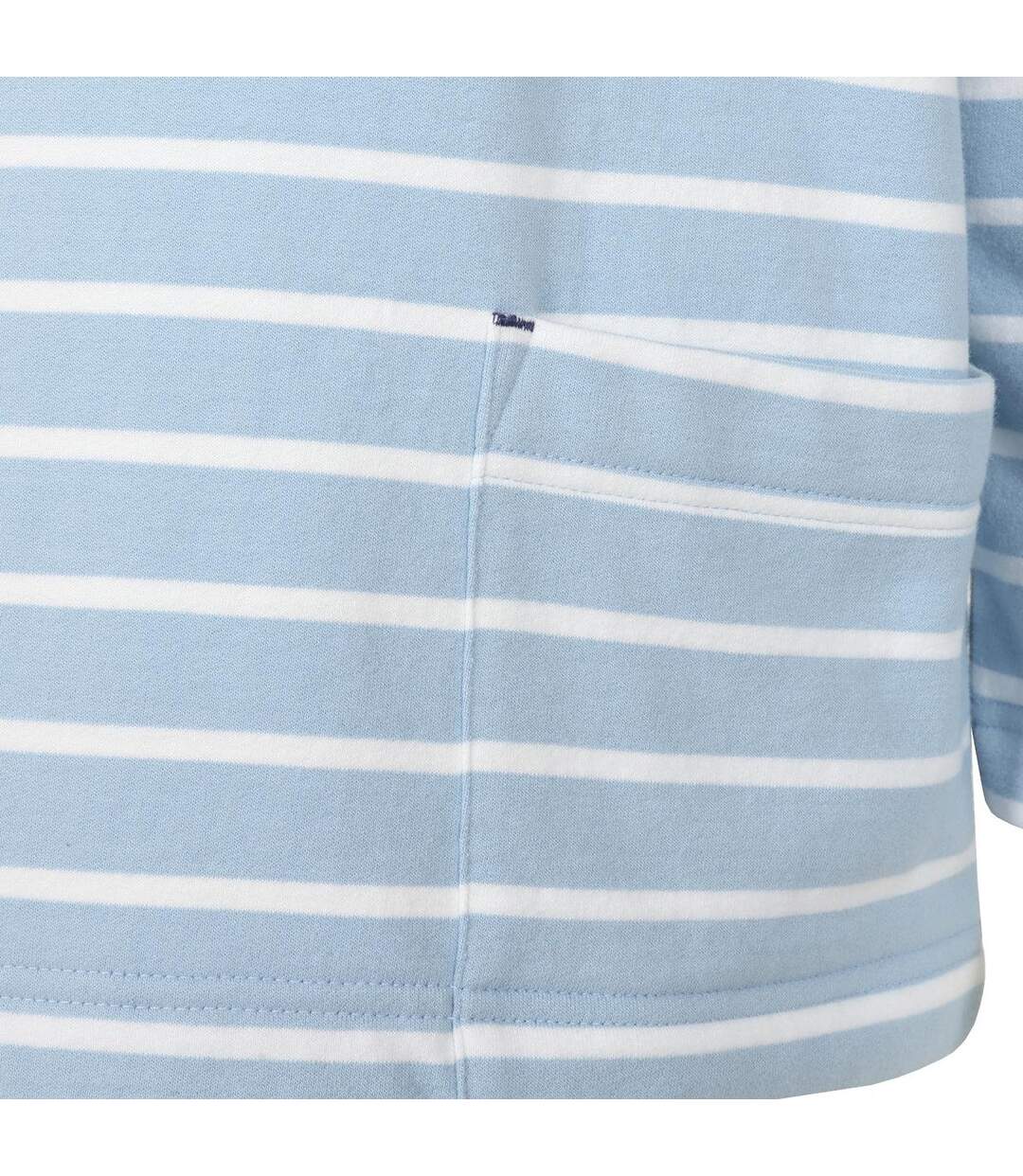 Womens/ladies Striped Roll Neck Sweatshirt Sky Lazy Jacks-2