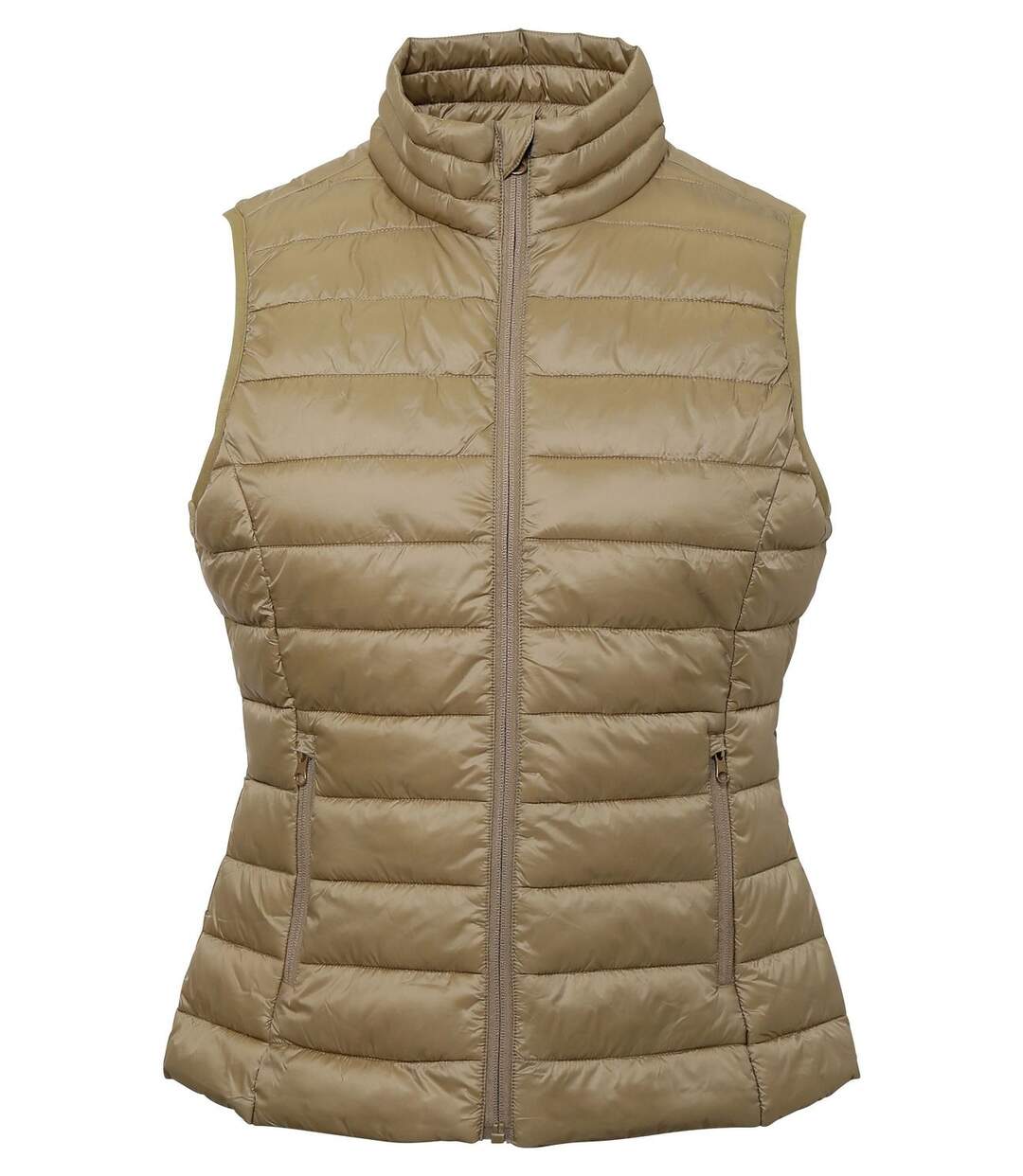 Gilet doudoune rembourré sans manches - femme - TS31F - beige café