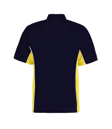 GAMEGEAR Mens Track Polycotton Pique Polo Shirt (Navy/Midnight/Yellow) - UTPC6427