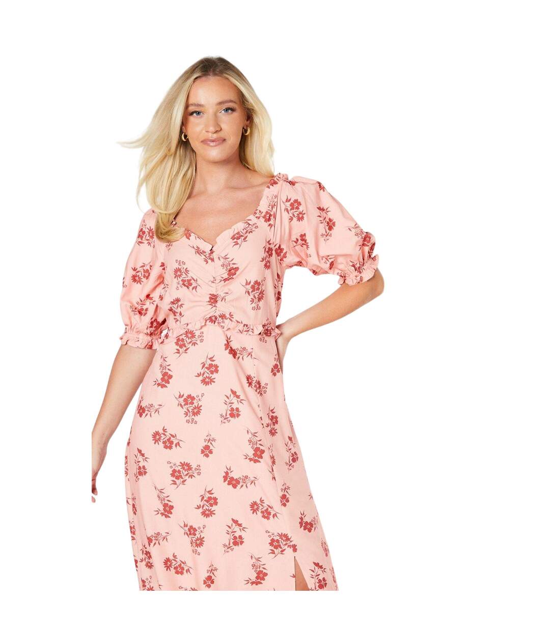 Robe mi-longue femme rose Dorothy Perkins-3