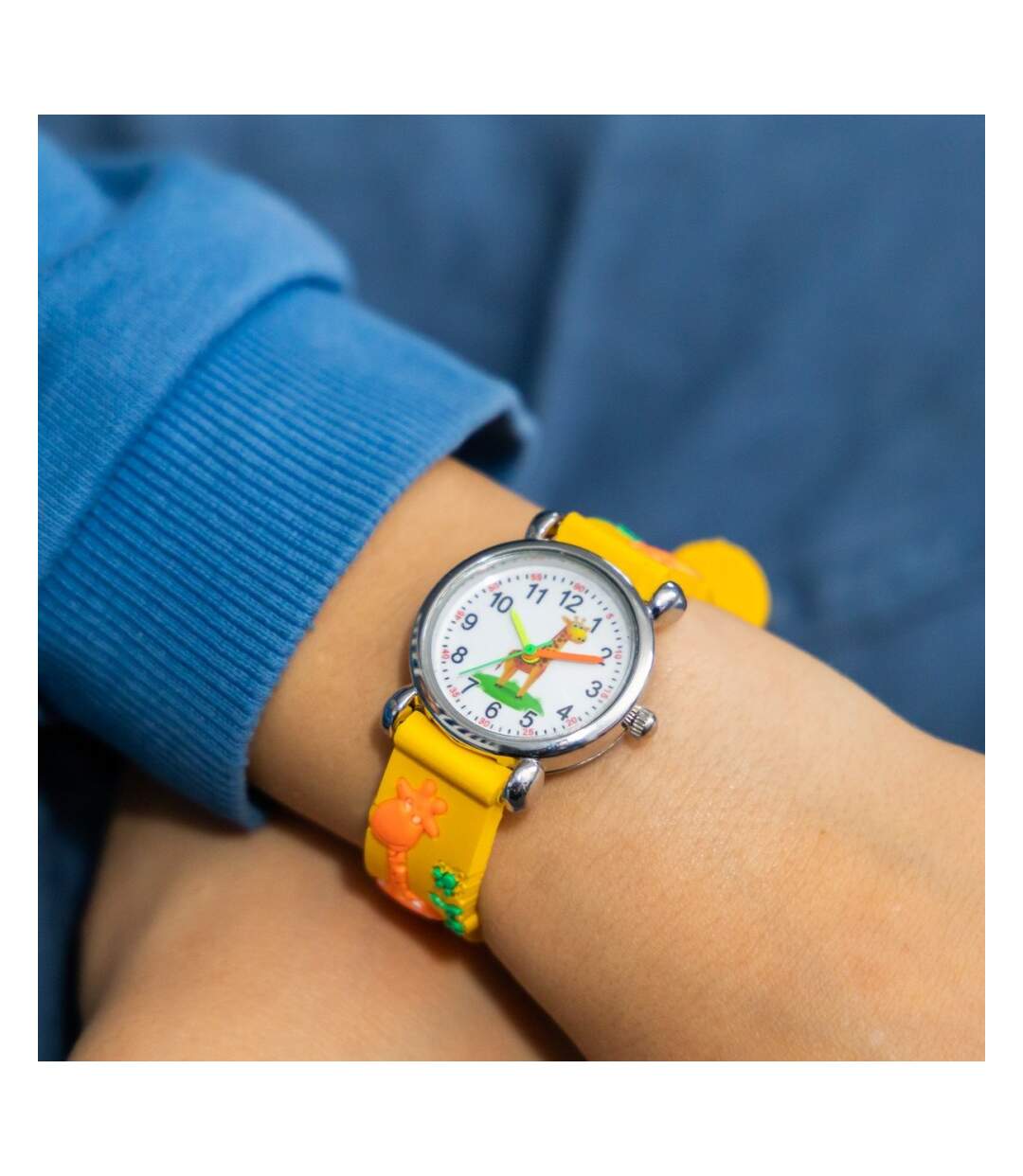 Montre d'Enfant Unisexe en Silicone Girafe Jaune