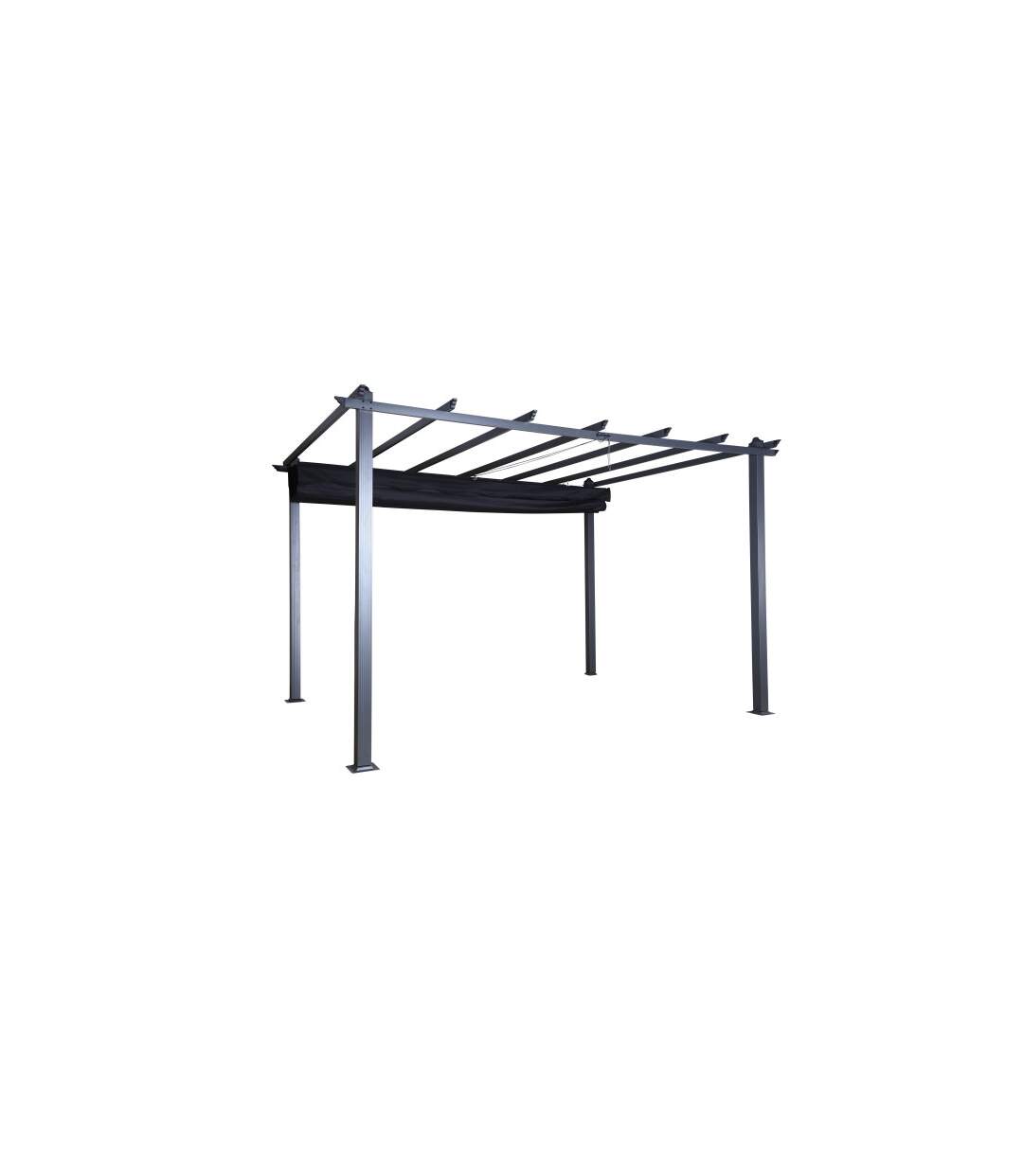 Pergola Avec Toit Lazio 395cm Noir-3