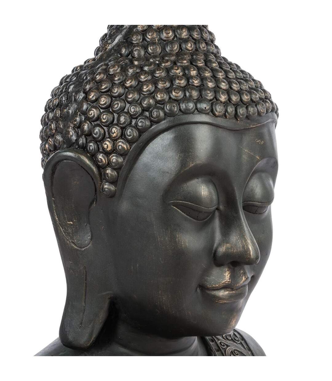 Statue Bouddha Tête Souriante 113cm Noir-3