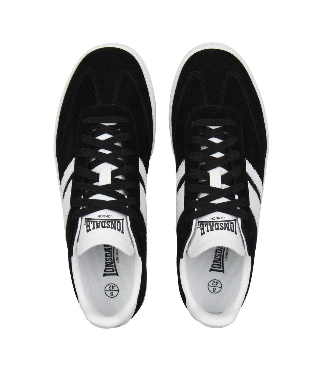 Mens Hayes Suede Trainers Black Lonsdale-3