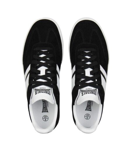 Mens Hayes Suede Trainers Black Lonsdale