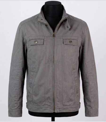 WINCHESTER GORDON1G — Blouson zippé gris : résistance du coton twill et praticité