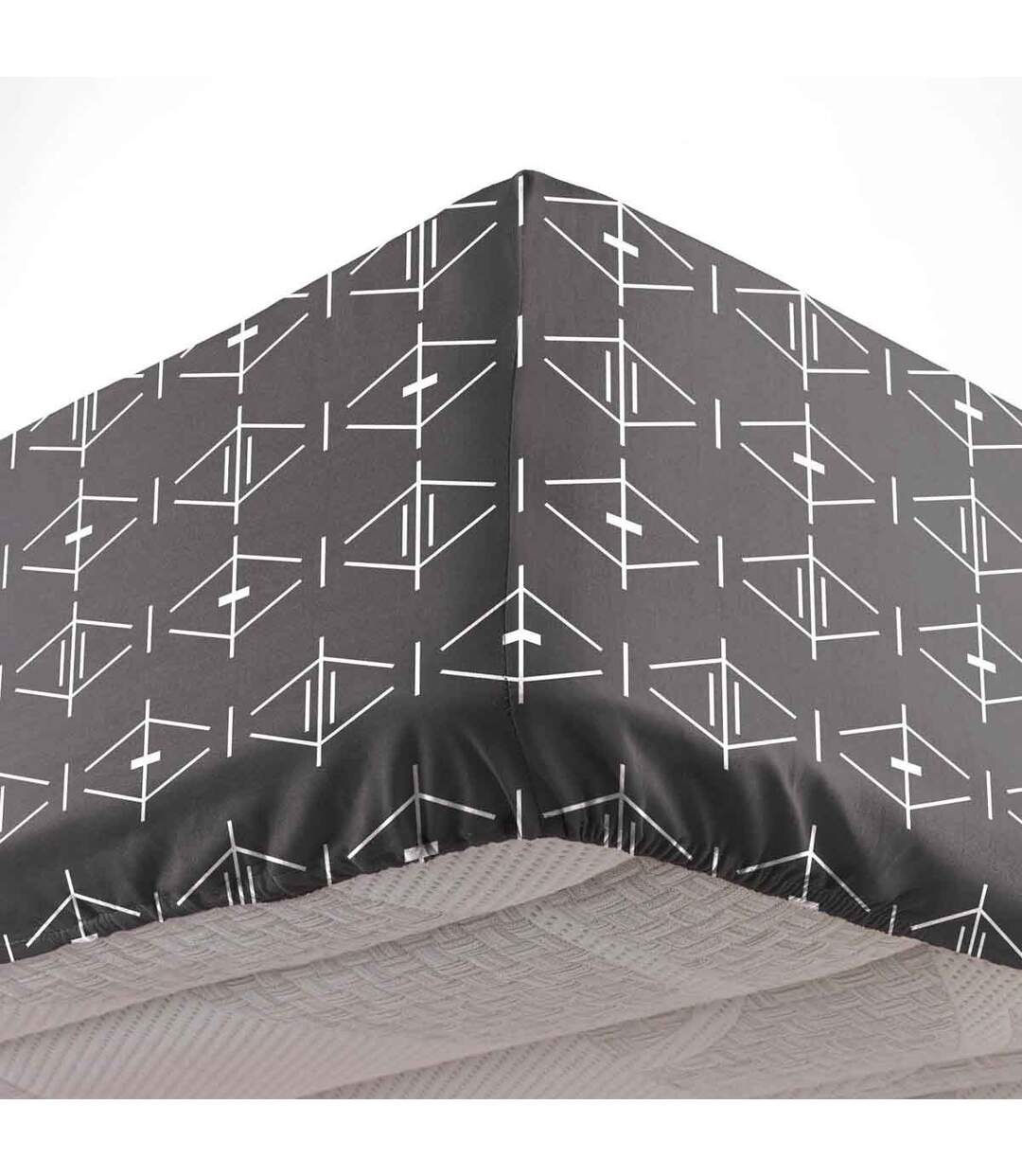 Drap Housse en Coton Aristide 140x190cm Anthracite-1