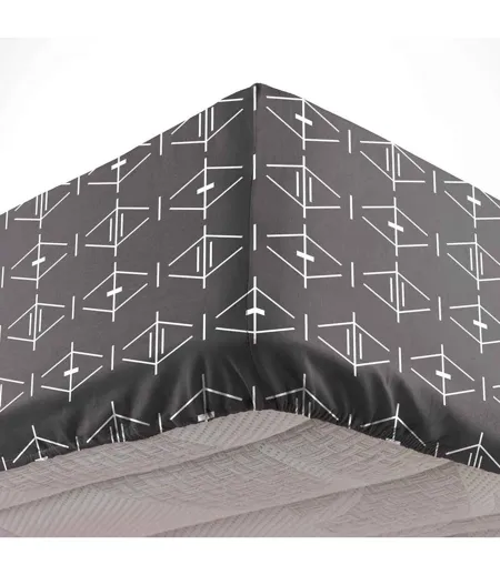 Drap Housse en Coton Aristide 140x190cm Anthracite