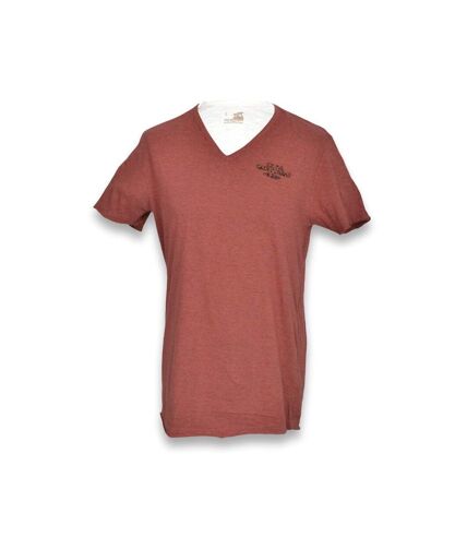 Tee shirt manches courtes homme - Couleur rouge col V