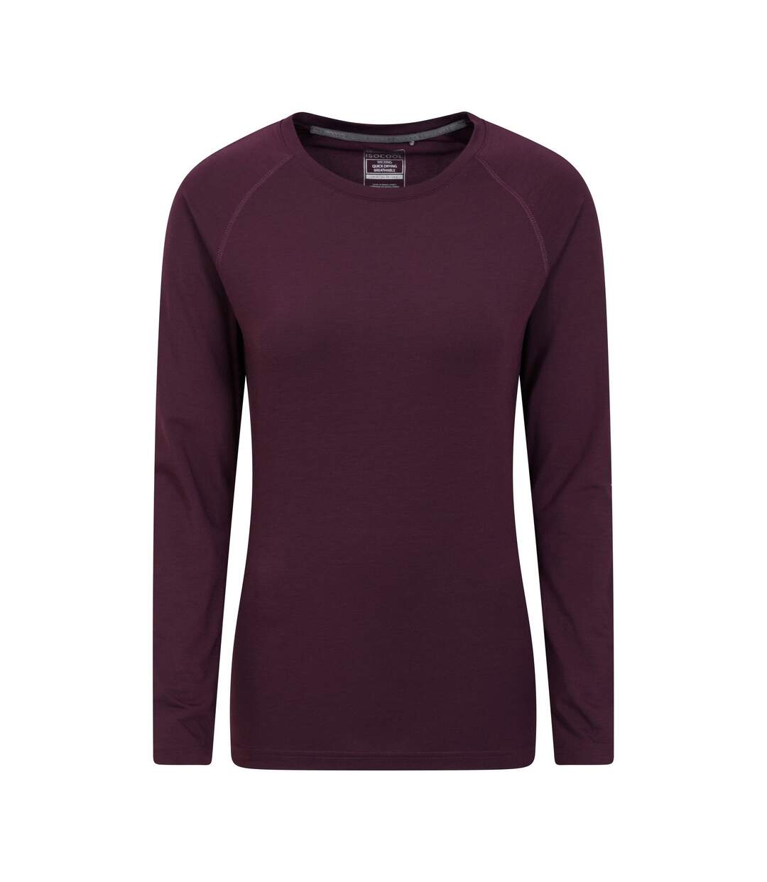 Womens/ladies Quick Dry Long-sleeved Top Dark Purple Mountain Warehouse-1