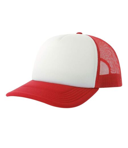 Casquette Trucker Motif/style 5 Panneaux Rapper-s Adulte Blanc Rouge Atlantis