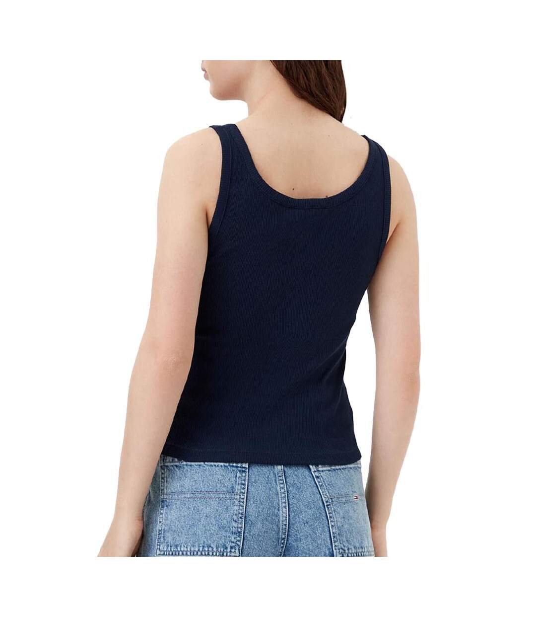 Débardeur marine femme tommy hilfiger tjw slim button tank - l-2