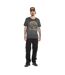 T-shirt homme regular col V en slub avec print devant Wolf Vondutch-4