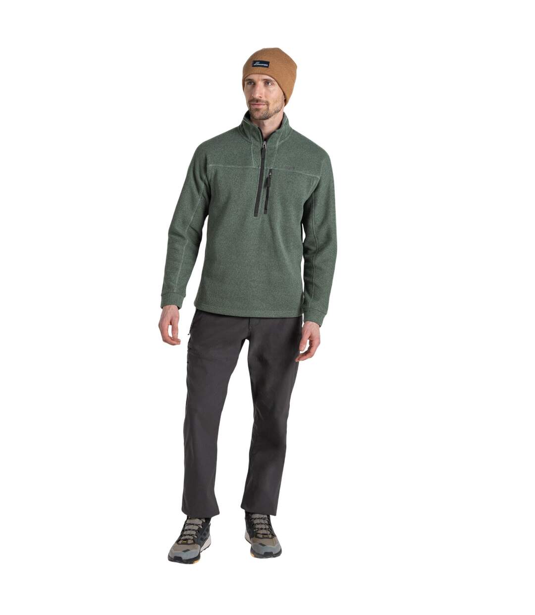Mens torney ii marl half zip fleece top laurel green Craghoppers-3