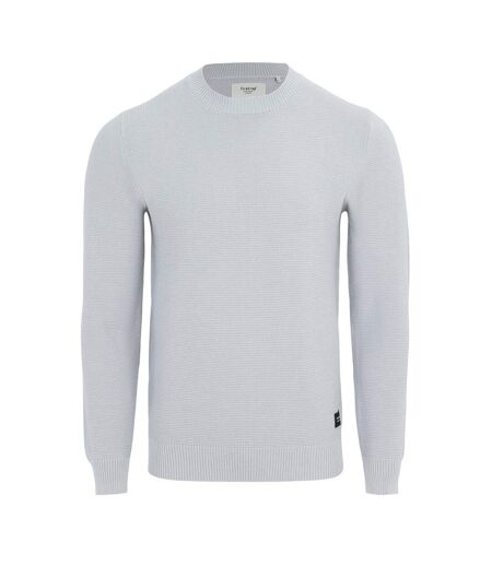 Mens Knitted Crew Neck Jumper Light Grey Firetrap