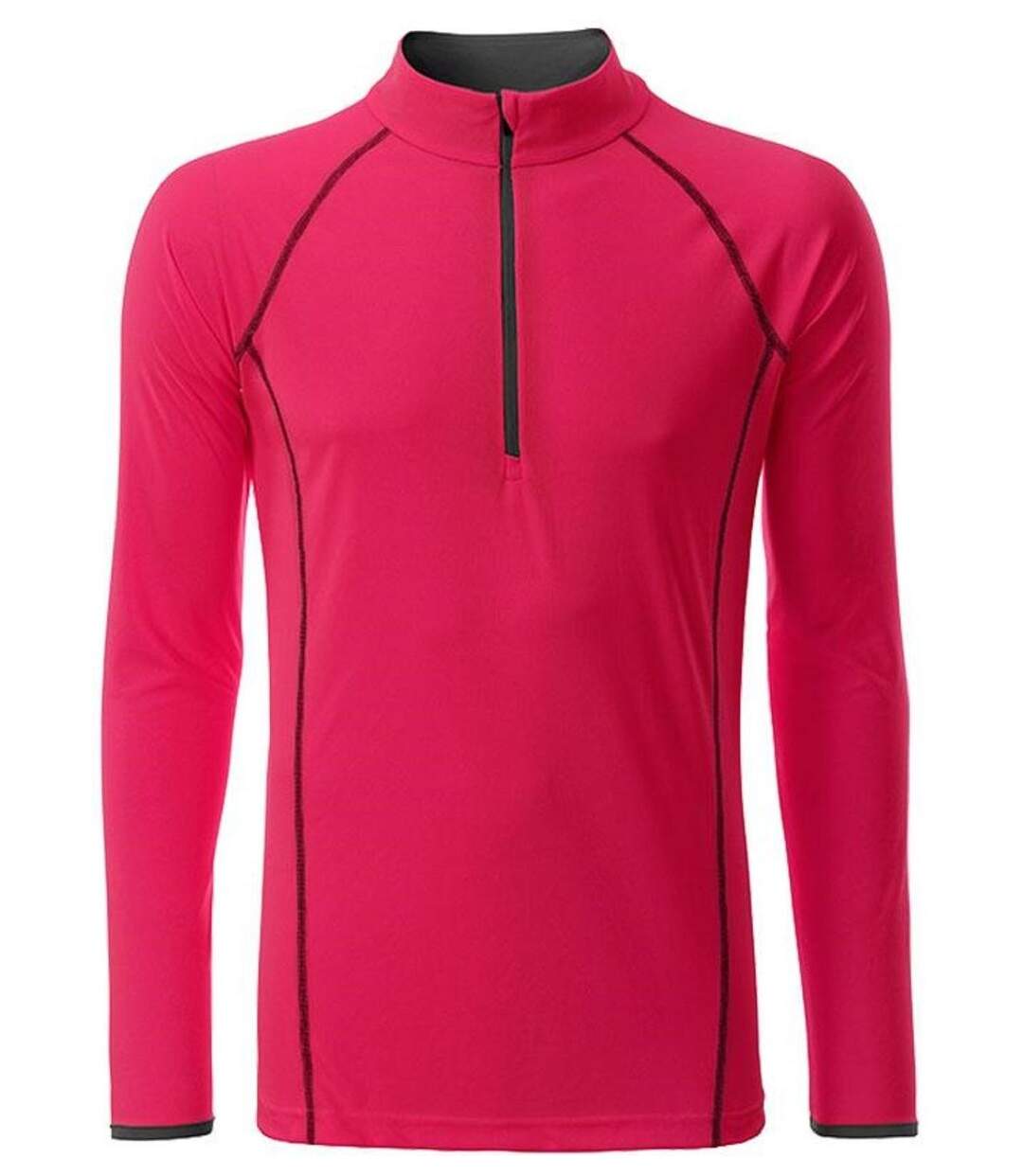 Maillot running respirant manches longues - Homme - JN498 - rose vif