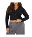 Haut Court Manches Longues Motif/style Côtelé Femme Noir Brave Soul-2