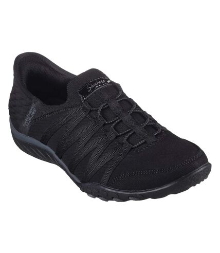 Womens/ladies roll with me trainers black Skechers