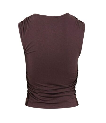 Womens/ladies Crystal Slim Tank Top Brown Levis