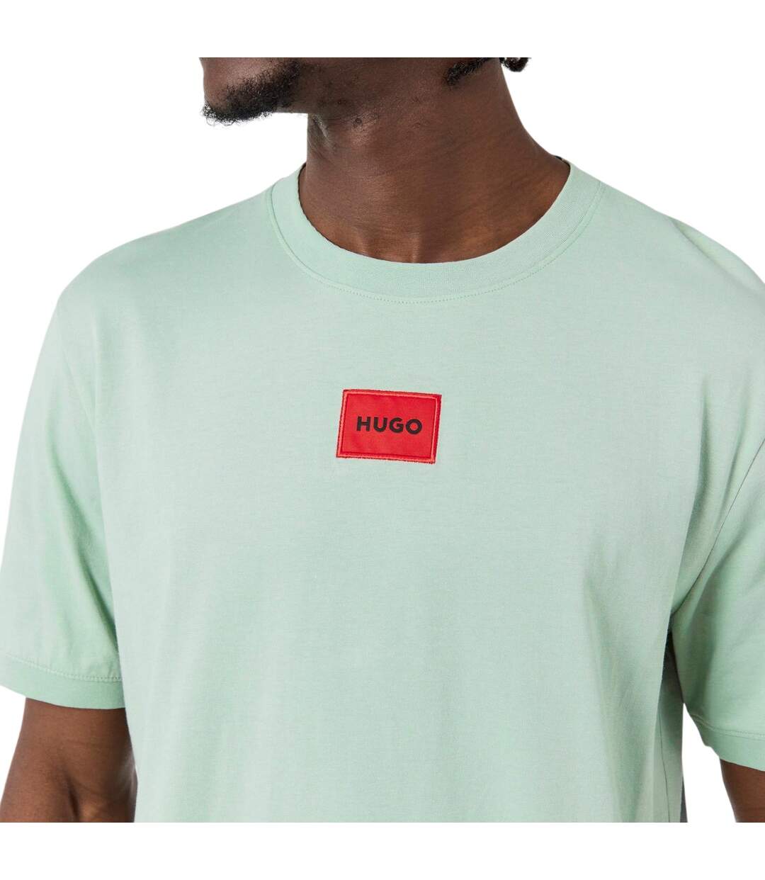 T-shirt Motif/style Logo Sur Poitrine Diragolino Homme Vert Clair Hugo-4