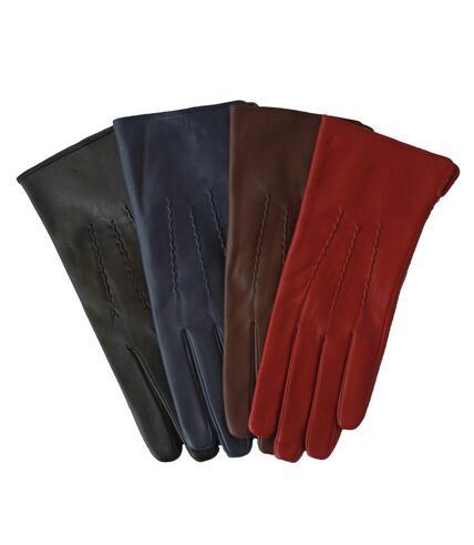 Eastern Counties Leather Womens/Ladies 3 Point Stitch Detail Gloves (Cherry) (XL)