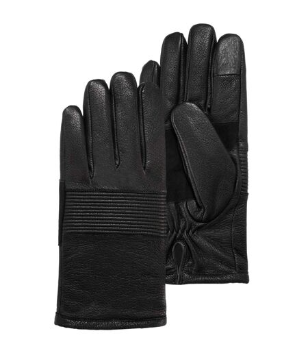 Isotoner Gants homme cuir de chèvre pleine fleur - doublés micro-fourrure