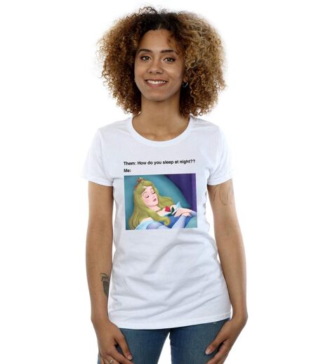 Disney - T-shirt SLEEPING BEAUTY MEME - Femme (Blanc) - UTBI15009
